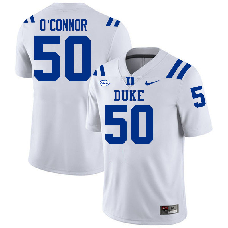 Duke Blue Devils #50 Kevin O'Connor College Football Jersey Stitched-White